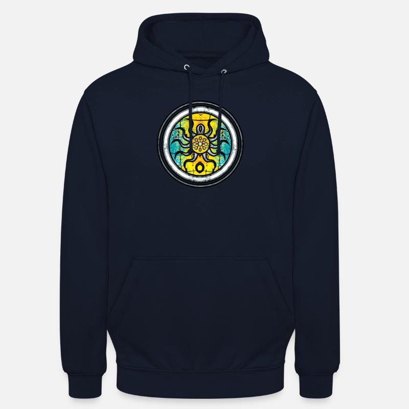Abstract Octopus with Mandala Pattern - Unisex Hoodie - navy