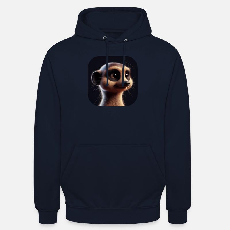 Suricate dans le style d’animation - Sweat-shirt à capuche unisexe - marine