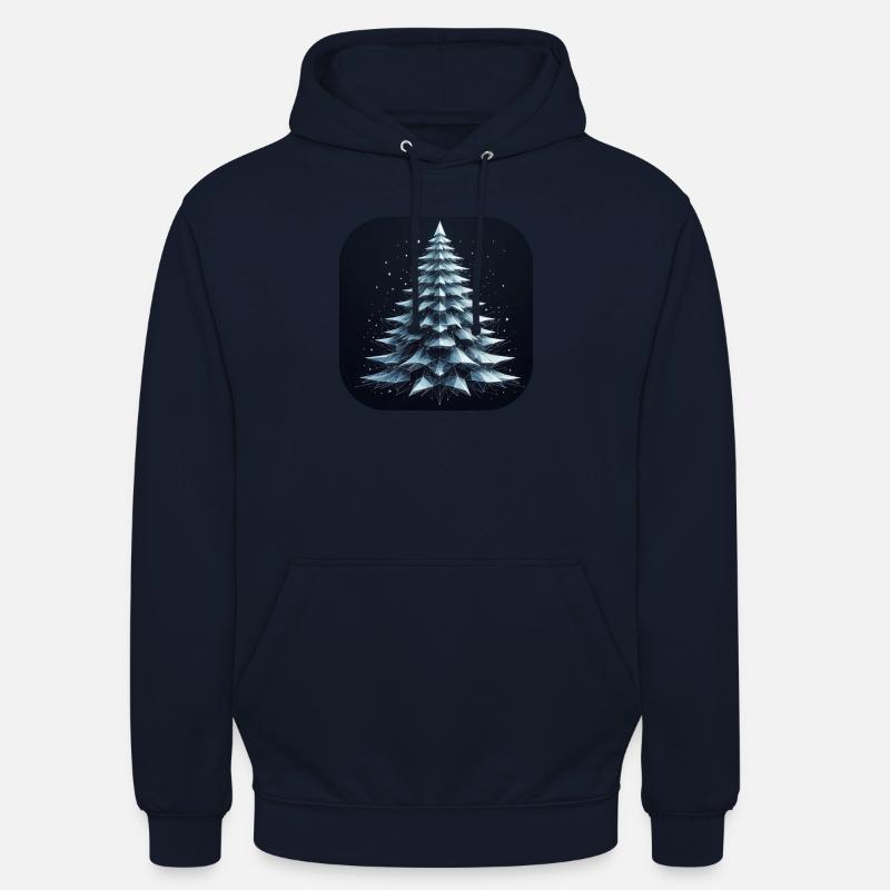 Arbre de Noël Sapin Polygones Vert - Sweat-shirt à capuche unisexe - marine