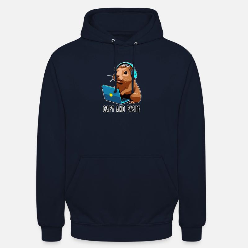 Capybara avec Joke Capy et Pâte - Sweat-shirt à capuche unisexe - marine