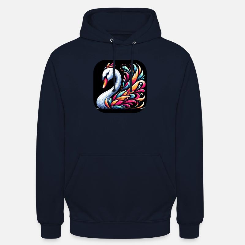 Schwan Tier bunt Comic Cartoon - Unisex Hoodie - Navy