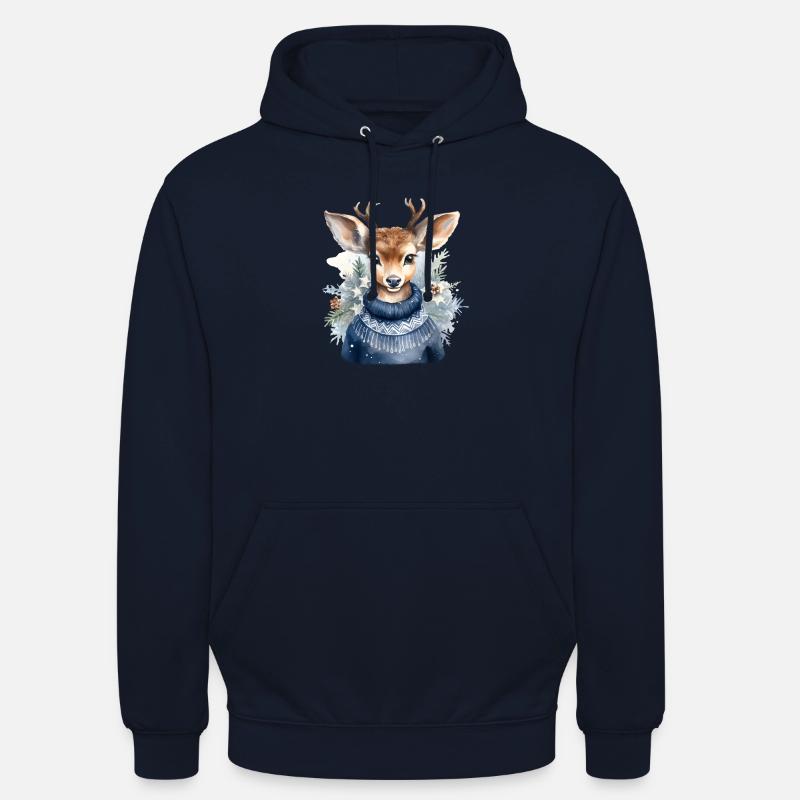 Rentier Winterpullover - Unisex Hoodie - Navy
