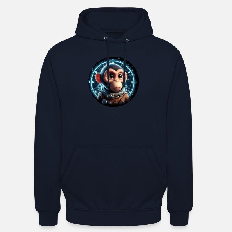 Singe en astronaute dans l’espace - Sweat-shirt à capuche unisexe - marine