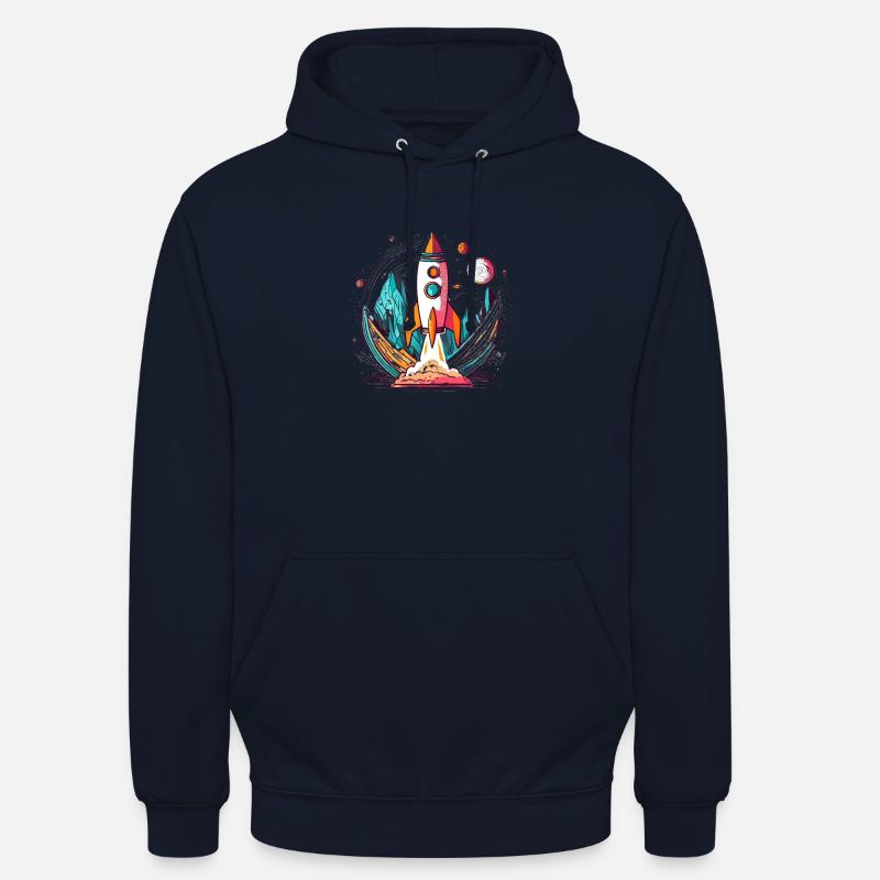 Fusée au design élégant recadrée - Sweat-shirt à capuche unisexe - marine
