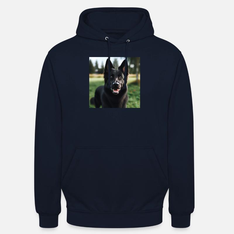 Schwarzer Deutscher Schäferhund - Unisex Hoodie - Navy