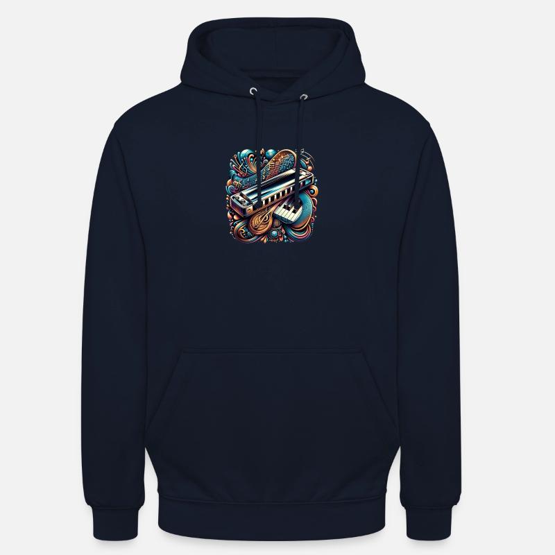 Design abstrait d'harmonica - Sweat-shirt à capuche unisexe - marine
