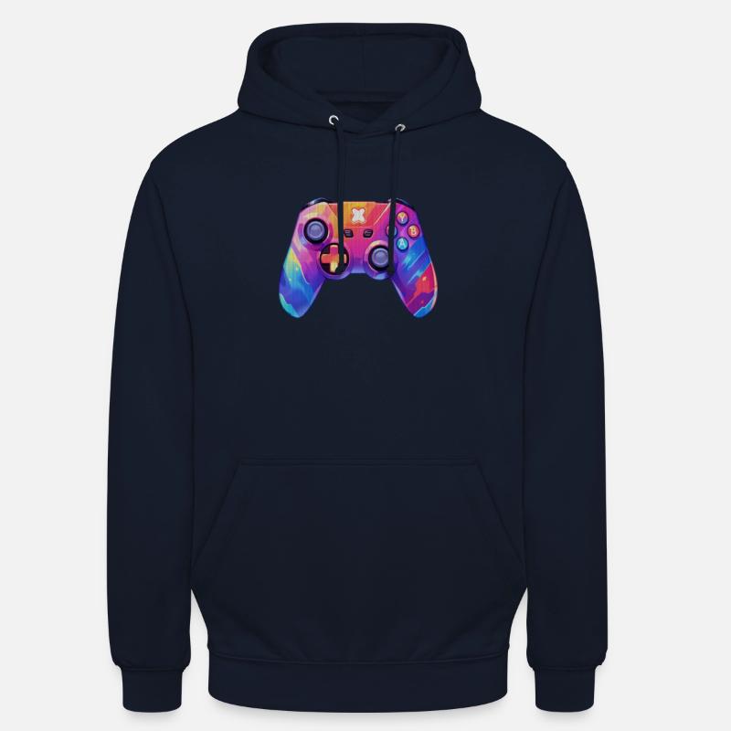 Pixel kunst videospil controller - Hættetrøje unisex - marineblå