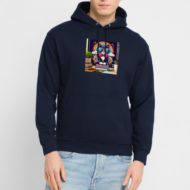 Studious cat with glasses Unisex Hoodie