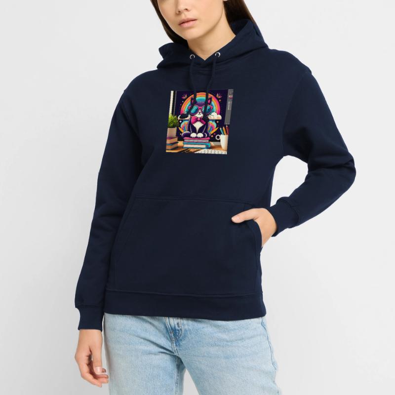 Studious cat with glasses Unisex Hoodie