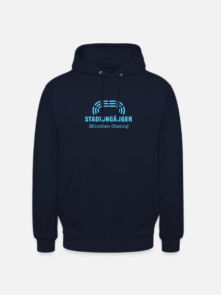 München-Giesing Stadiongänger weiß – Geschenk Fan - Unisex Hoodie - Navy