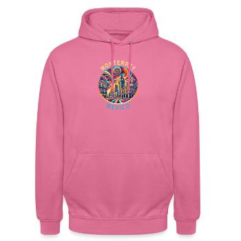 Monterrey Mexiko Städte Kunst Design - Unisex Hoodie - Pink - Vorne - Alina (178cm) & Michal (187cm)