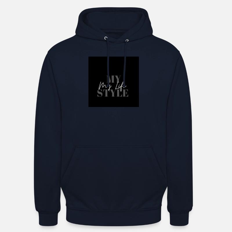 My Life Style Typo Script auf Schwarz - Unisex Hoodie - Navy