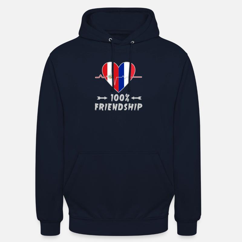 Peru und Frankreich 100% Freundschaft - Unisex Hoodie - Navy