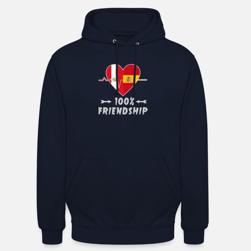 Peru und Spanien 100% Freundschaft - Unisex Hoodie - Navy