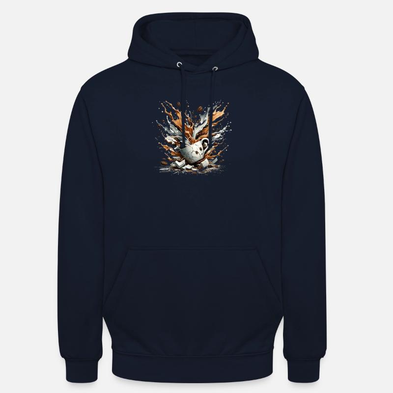 Explodierter Kaffee - 100 % Koffein - Unisex Hoodie - Navy
