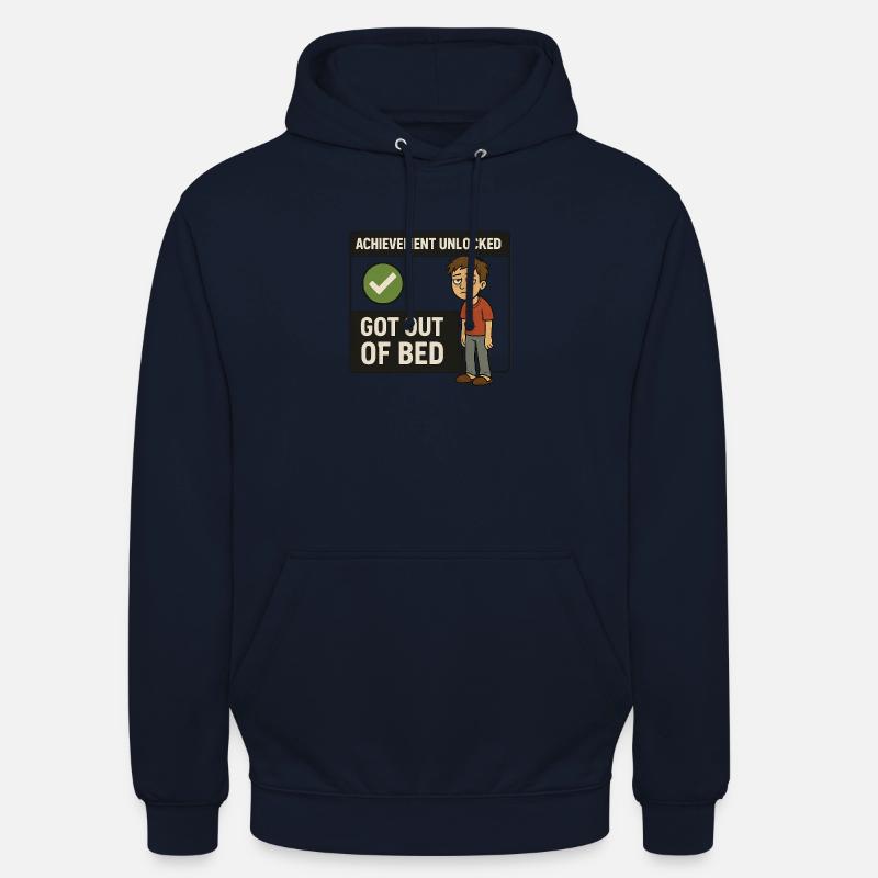 Succès débloqué - Sorti du lit - Sweat-shirt à capuche unisexe - marine