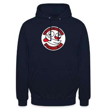 You Wouldn't Understand It's An Inside Joke Spruch - Unisex Hoodie - Navy - Vorne - Alina (178cm) & Michal (187cm)