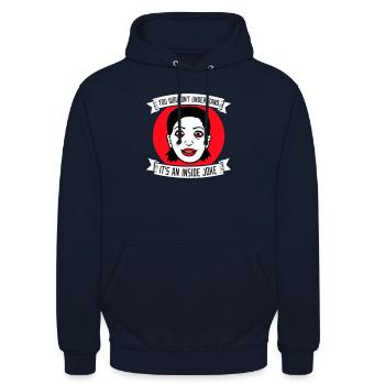 You Wouldn't Understand It's An Inside Joke Spruch - Unisex Hoodie - Navy - Vorne - Alina (178cm) & Michal (187cm)
