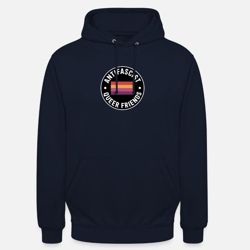 Amis queer antifascistes - Antifa Merch - Sweat-shirt à capuche unisexe - marine