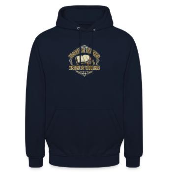 Formé au monde testé par des tout-petits chrétiens - Sweat-shirt à capuche unisexe - marine - Devant - Alina (178cm) & Michal (187cm)