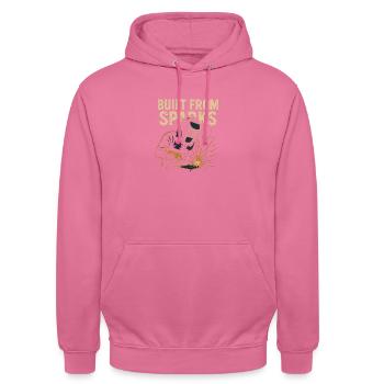 Built From Sparks Schweißer Handwerk - Unisex Hoodie - Pink - Vorne - Alina (178cm) & Michal (187cm)