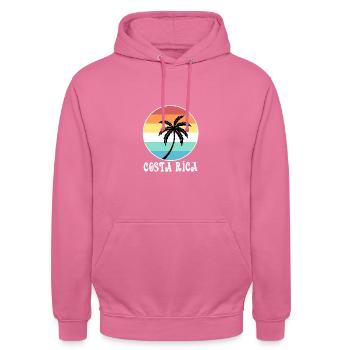 Costa Rica - Sweat-shirt à capuche unisexe - rose - Devant - Alina (178cm) & Michal (187cm)
