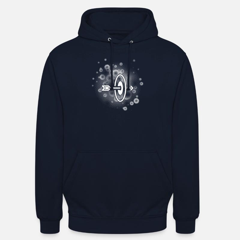 Flèche avec arrière-plan de points - Sweat-shirt à capuche unisexe - marine