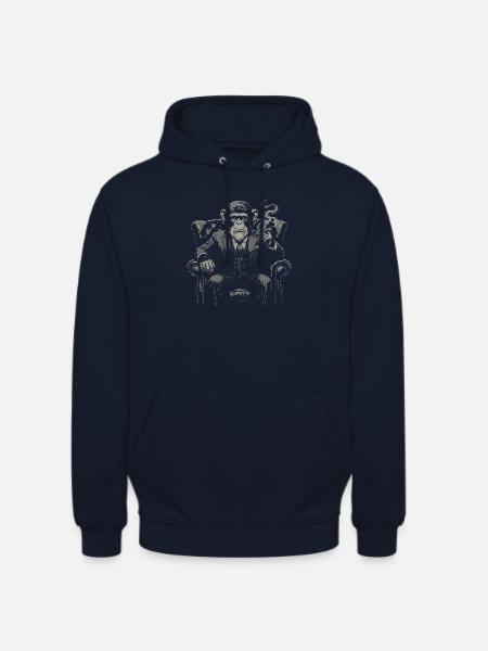 Mafioso Monkey raucht Zigarre - Unisex Hoodie - Navy