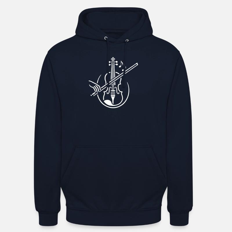 Violon avec archet - Sweat-shirt à capuche unisexe - marine