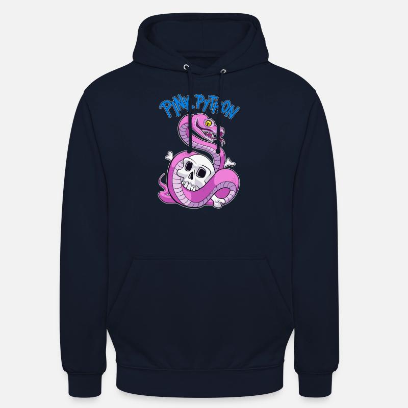 Pink Python (Blue) - Sweat-shirt à capuche unisexe - marine