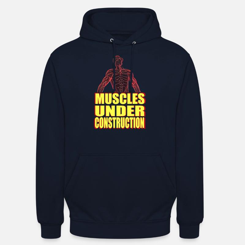 muscles under construction - Unisex Hoodie - Navy