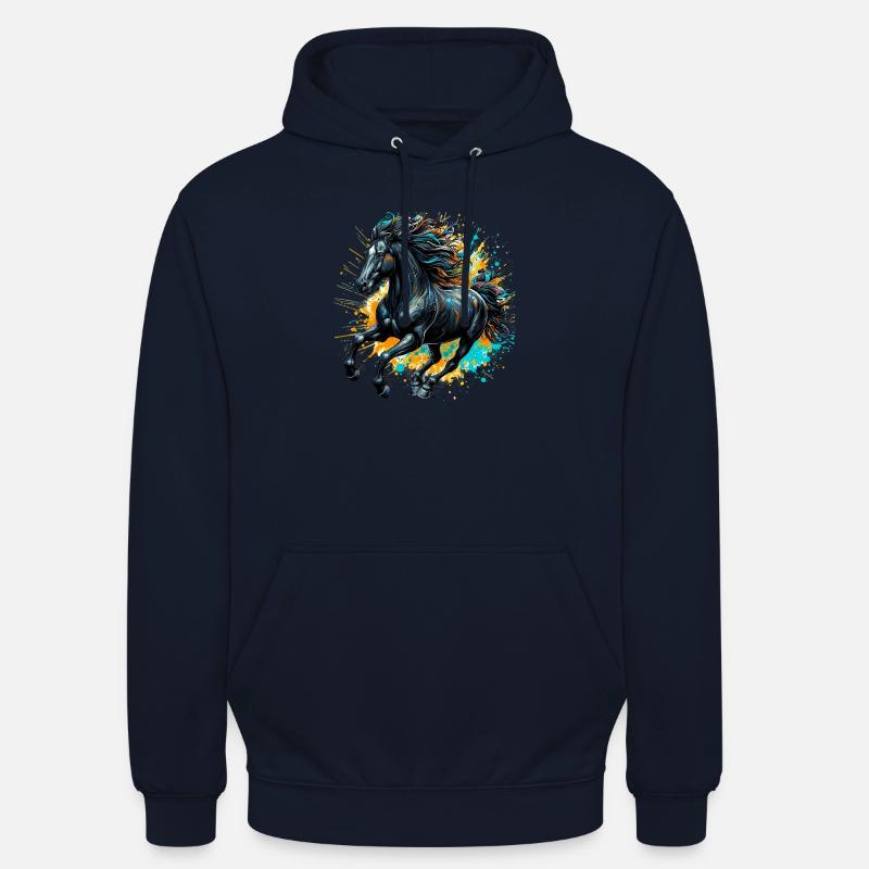 Cheval - Sweat-shirt à capuche unisexe - marine
