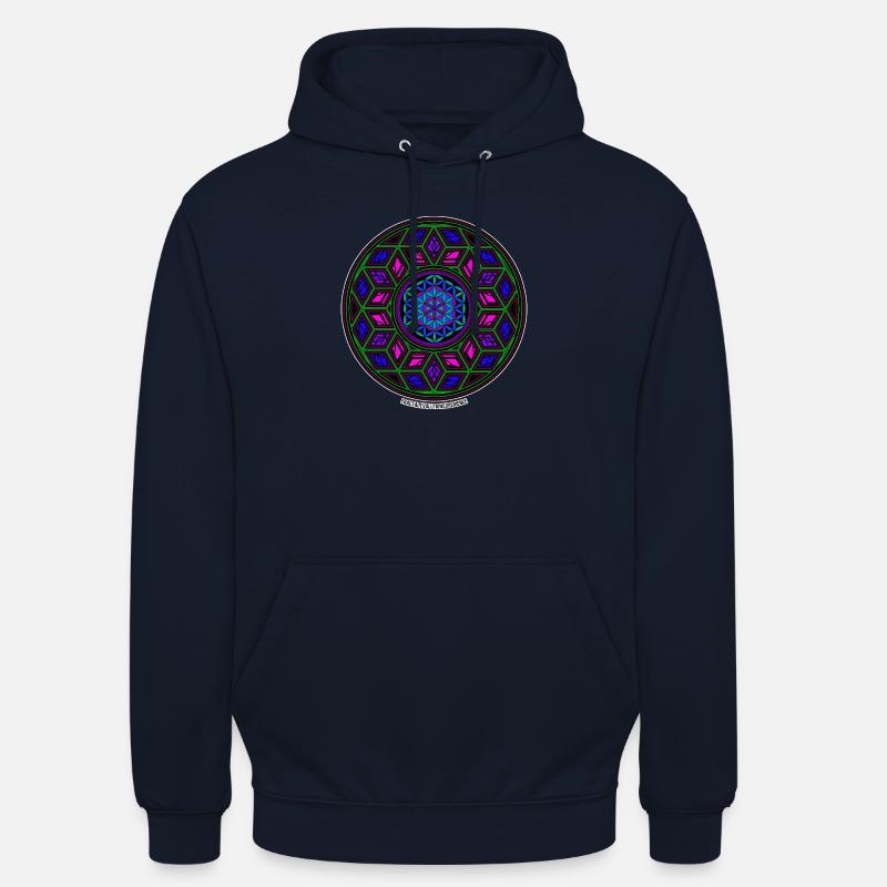 Fractal Evolution Experience Kaleidoscope Mandala - Unisex Hoodie - navy