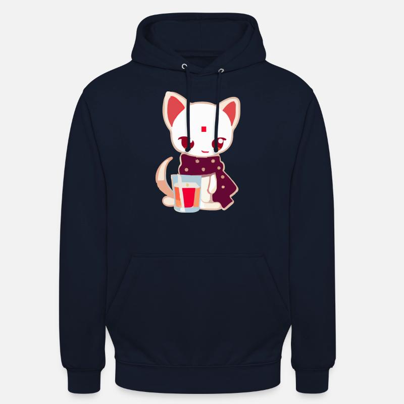 Monu la petite chatte - Sweat-shirt à capuche unisexe - marine