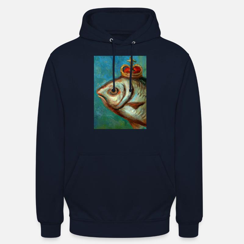 Fisch mit Krone - Unisex Hoodie - Navy