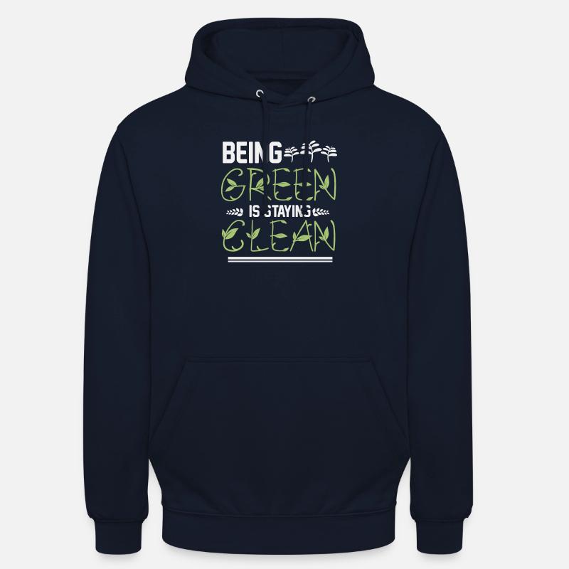 Être vert, c’est rester propre - Sweat-shirt à capuche unisexe - marine