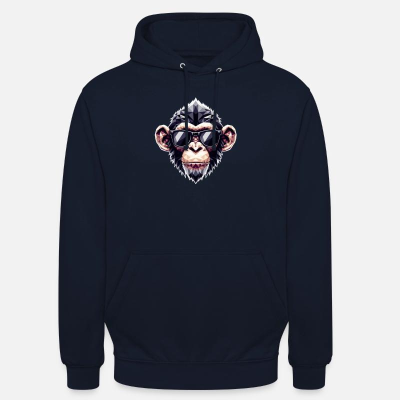 Lunettes de Singe Polygone - Sweat-shirt à capuche unisexe - marine