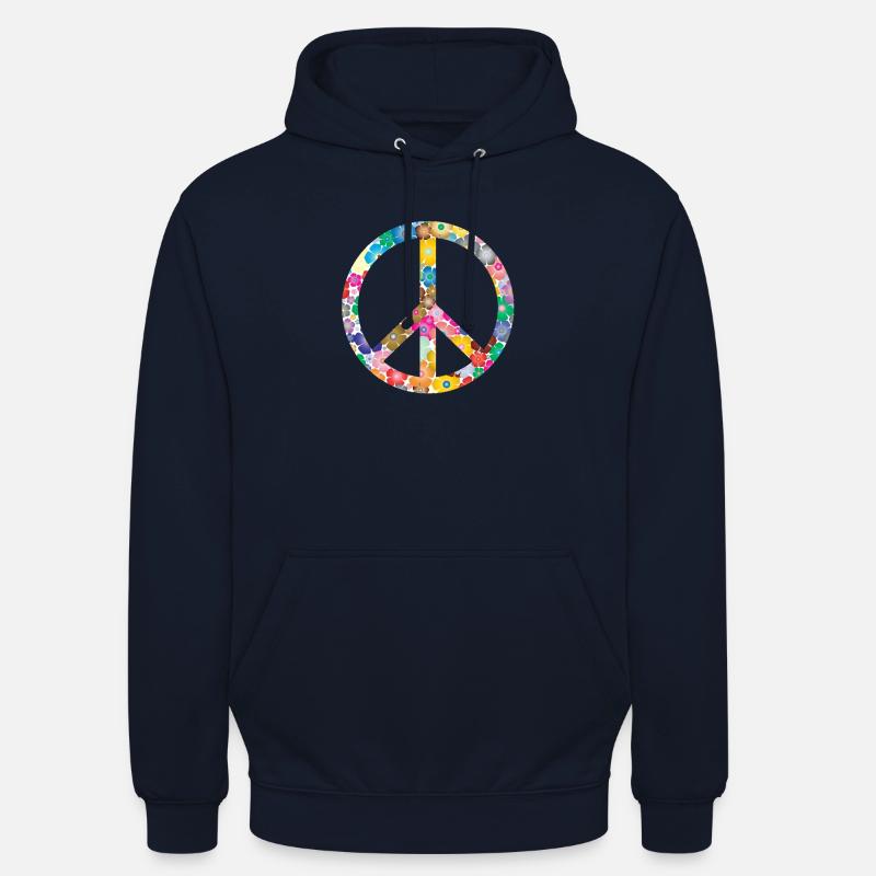 Peace Flower Cadeau d’idée - Sweat-shirt à capuche unisexe - marine