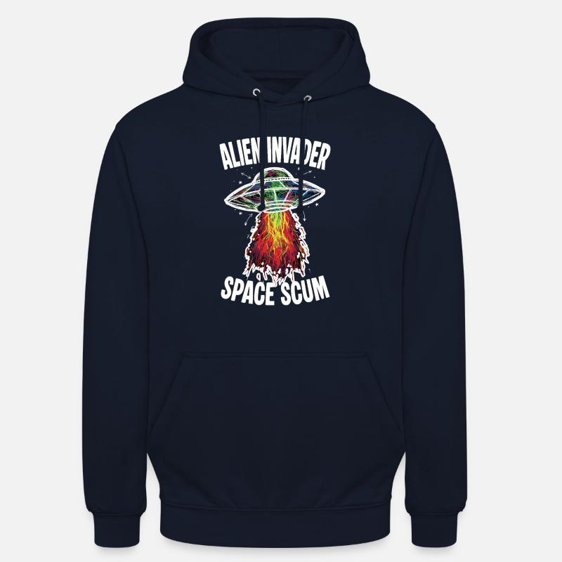 OVNI Alien Invader Space Scum Scribble - Sweat-shirt à capuche unisexe - marine