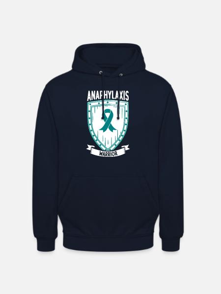 Anaphylaxie Kämpfer - Schutzschild in Türkis - Unisex Hoodie - Navy