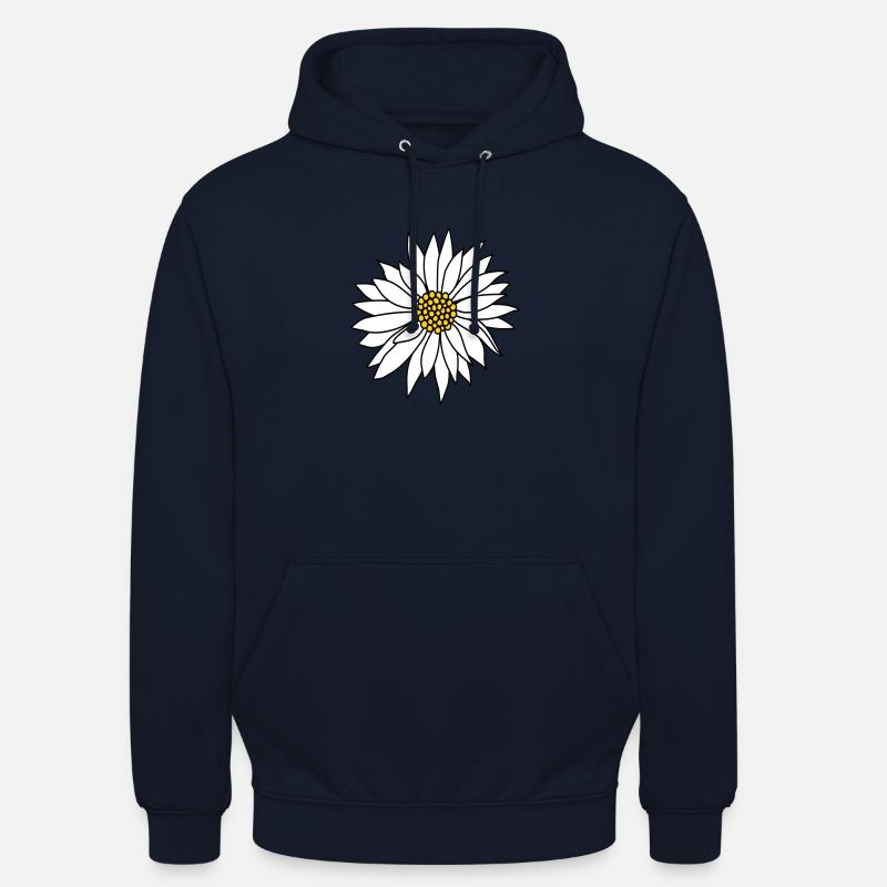 fleur blanche - Sweat-shirt à capuche unisexe - marine