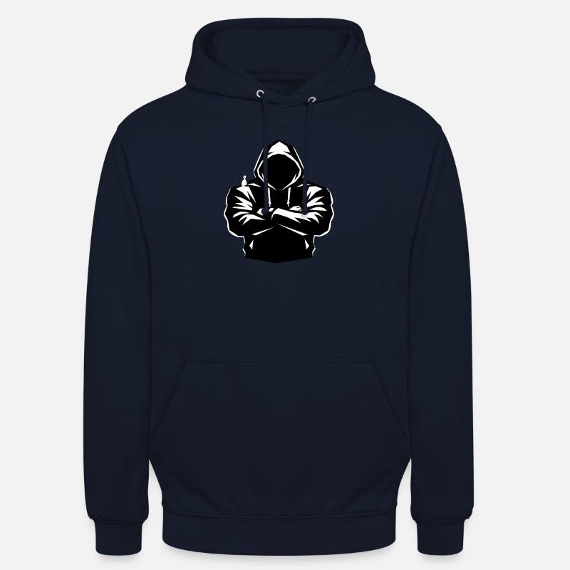 Kapuzenpulli-Figur und Vogel - Unisex Hoodie - Navy