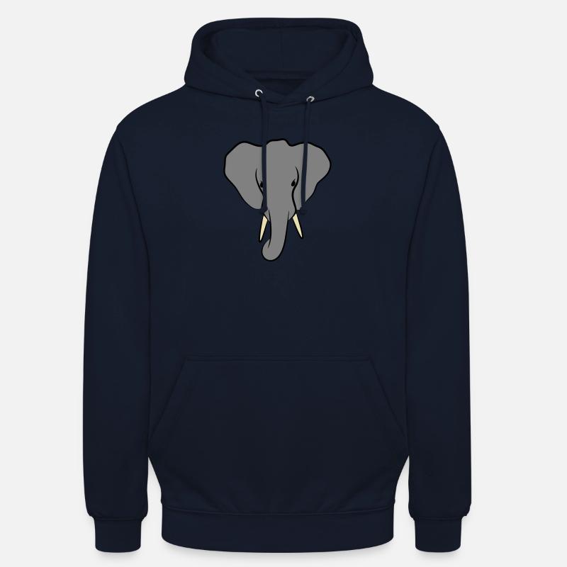 Elefantenkopf Minimalistisch - Unisex Hoodie - Navy