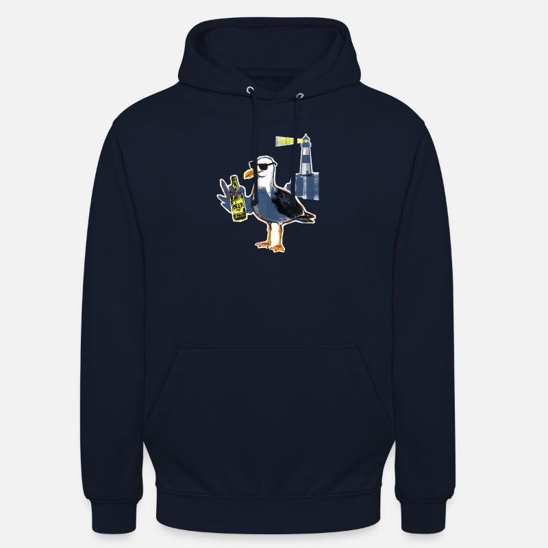 Bière Cool Seagull Lighthouse - Sweat-shirt à capuche unisexe - marine