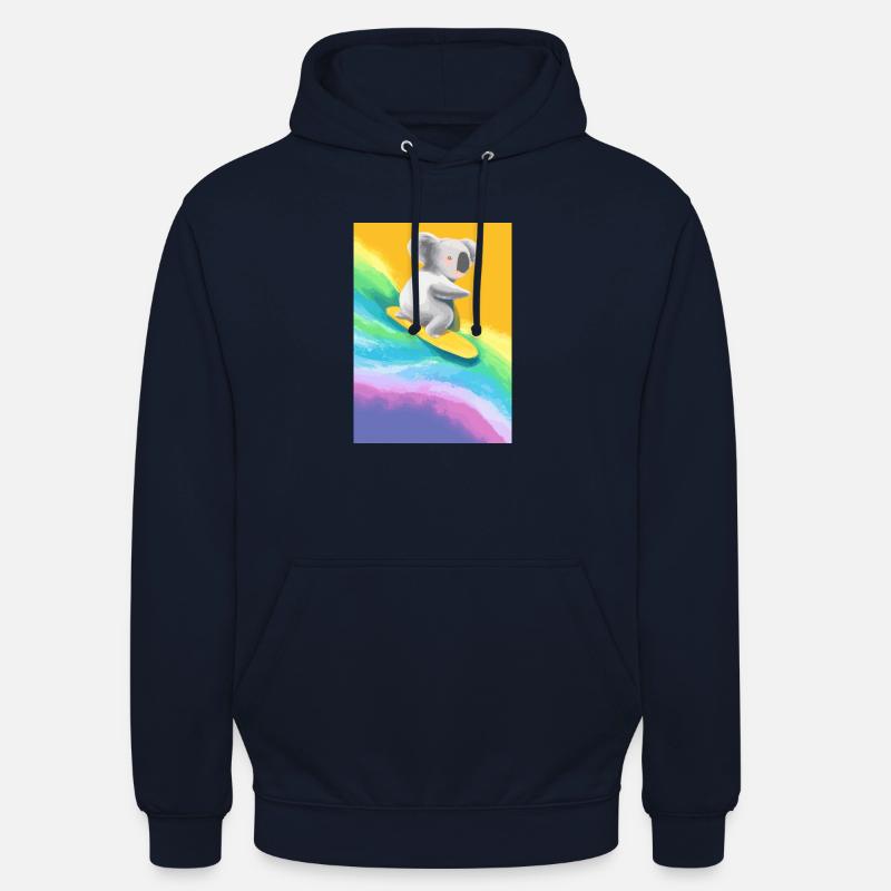Surfender Regenbogen-Koala - Unisex Hoodie - Navy