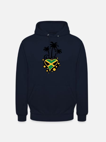 Palm Design (Jamaica Heart) - Unisex Hoodie - navy