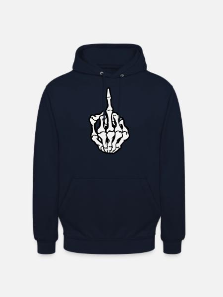 Skull Mittelfinger - Unisex Hoodie - Navy