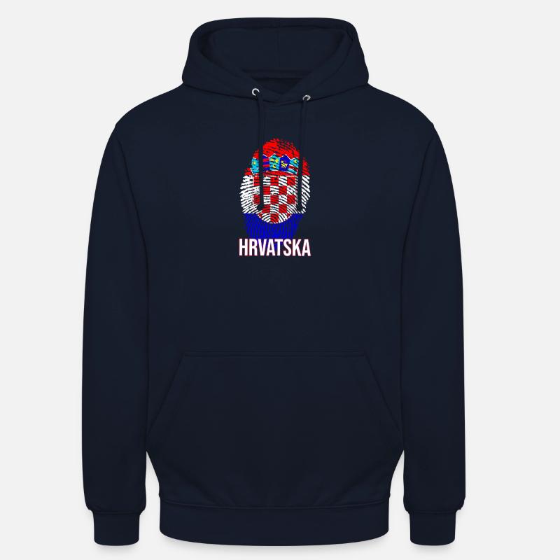 Conception HRVATSKA avec drapeau croate - Sweat-shirt à capuche unisexe - marine