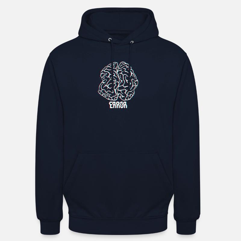 Neon Glitch Brain Error - Unisex Hoodie - navy