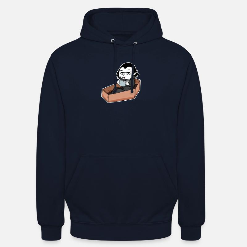 Vampire boit du café - Sweat-shirt à capuche unisexe - marine